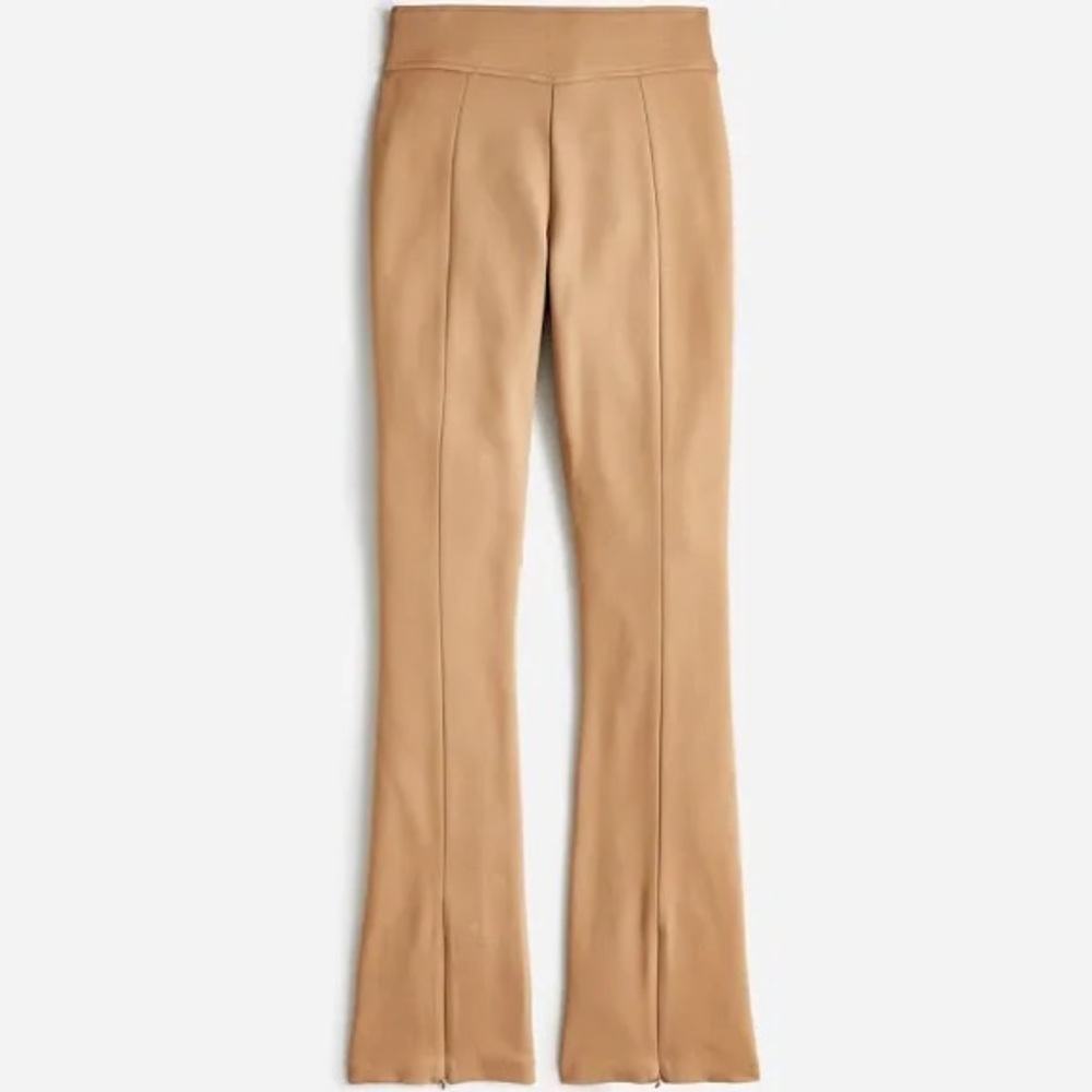 Flare-leg trouser in Italian ponte. Hidden zipper at bottom of ankles. NWT